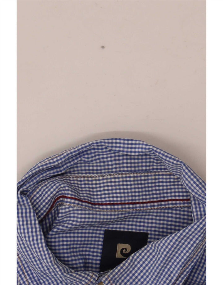 Cămașă cu grafică pentru bărbați Pierre Cardin, albastru mediu Gingham