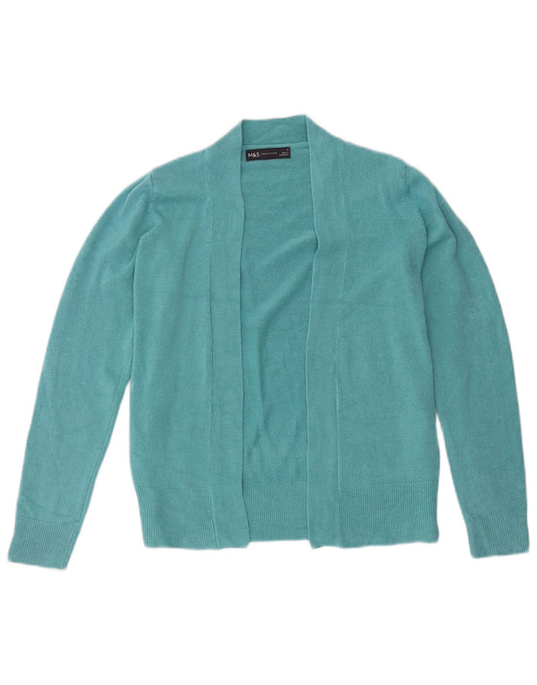 Pulover cardigan deschis pentru femei Marks & Spencer UK 10 mic turcoaz acrilic