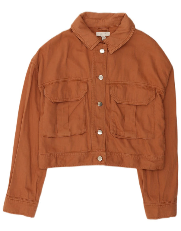 Jachetă de blugi supradimensionată pentru femei Topshop UK 10, bumbac portocaliu mic