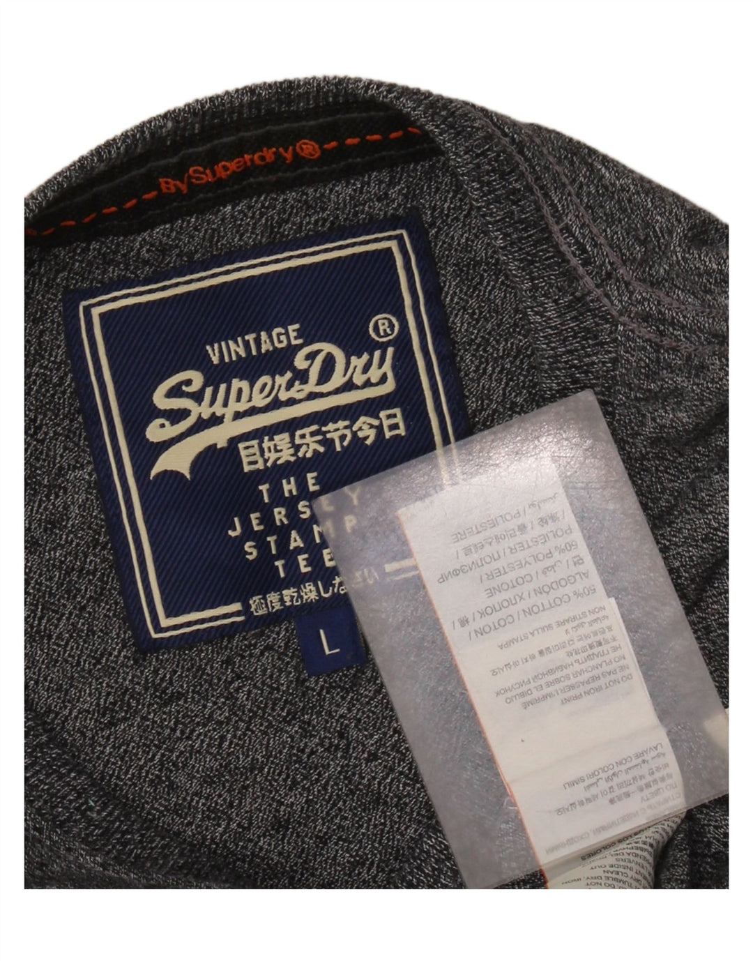 Tricou cu grafică Superdry Osaka State pentru bărbați Top mare din bumbac cu pete gri