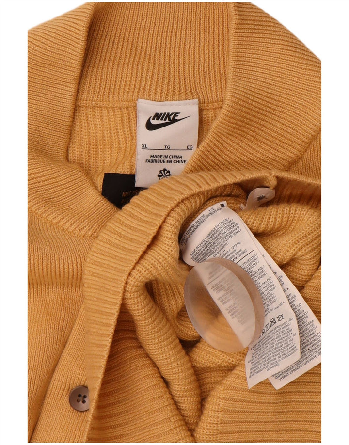 Pulover NIKE pentru bărbați, cu gât cu nasturi, poliester XL, bej