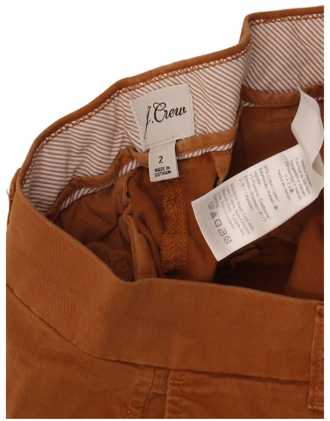 Pantaloni scurti chino pentru femei J. CREW US 2 XS W28 maro bumbac