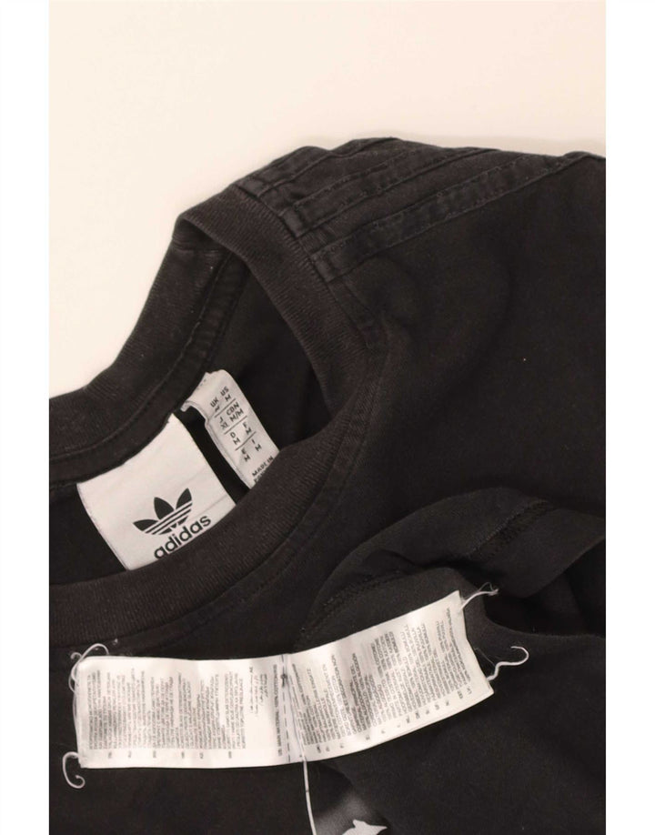 Adidas pentru bărbați grafic Top cu mânecă lungă din bumbac mediu negru