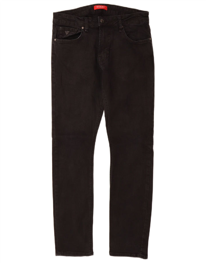 Blugi slim pentru bărbați Guess W31 L31 bumbac negru