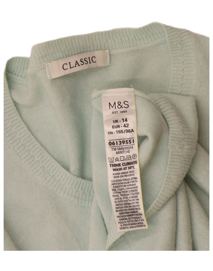 Pulover cardigan clasic pentru femei Marks & Spencer UK 14 Turcoaz mediu