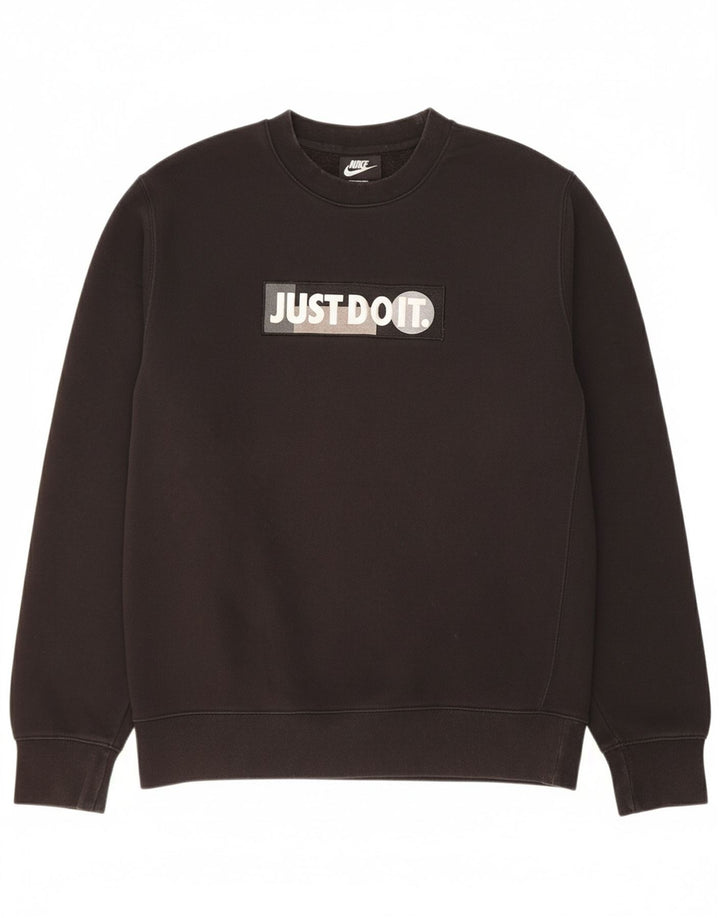 NIKE Mens Graphic Sweatshirt Jumper Medium Black Cotton