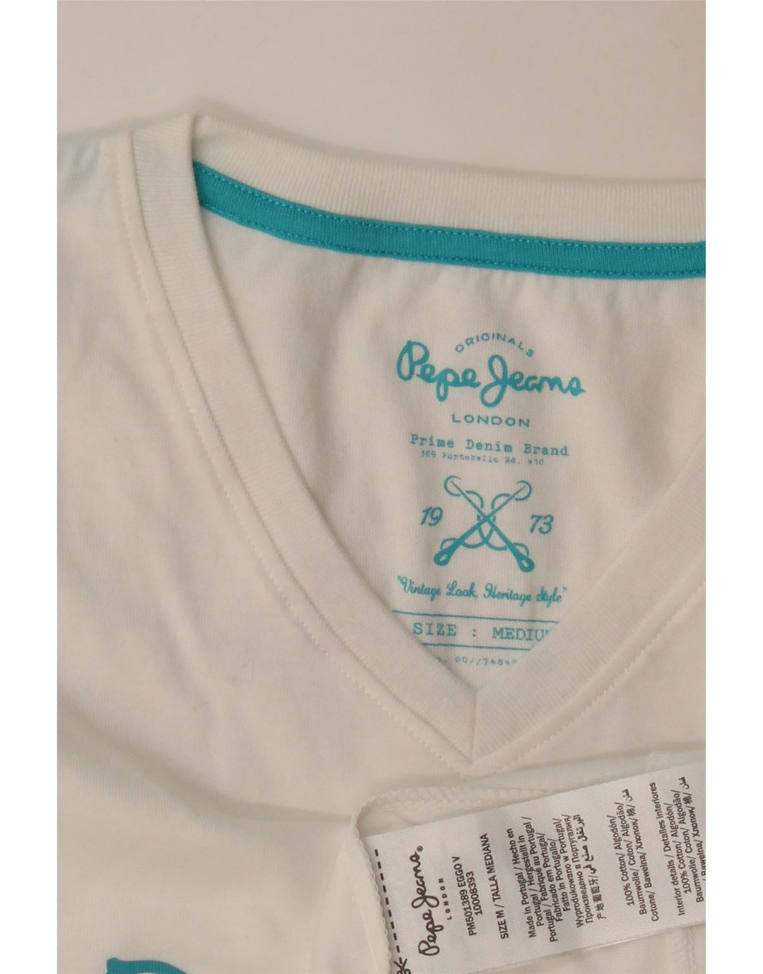 Tricou grafic pentru bărbați PEPE Jeans Top Medium Alb Bumbac