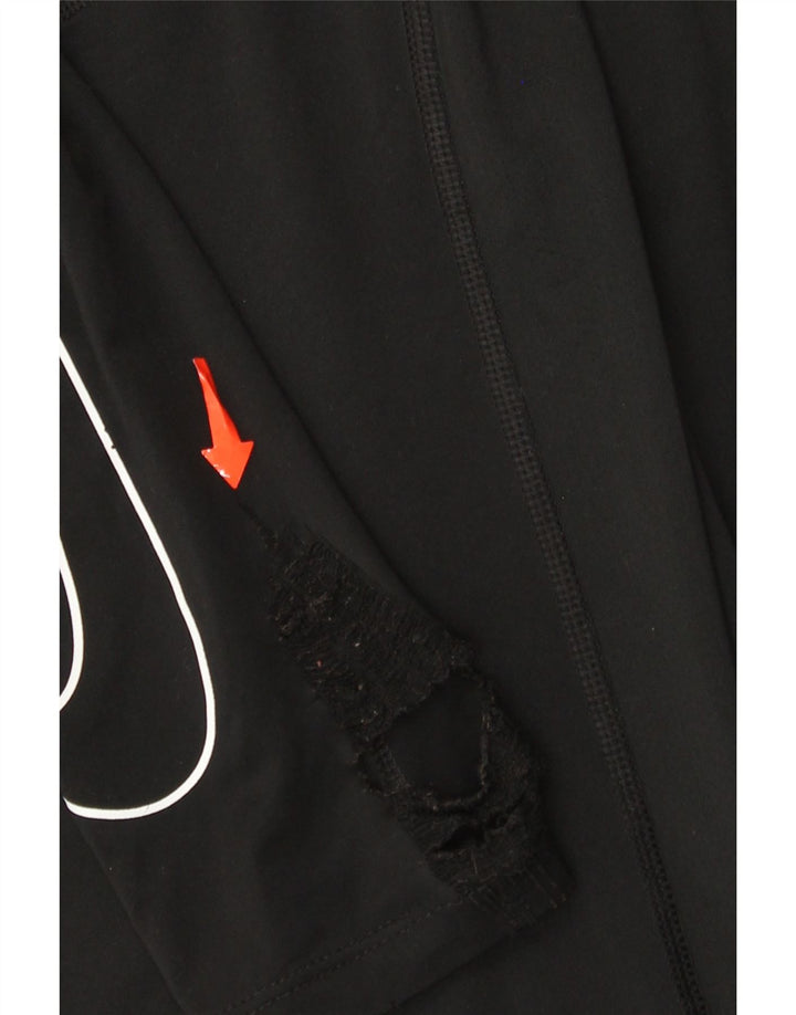 Top grafic Nike Dri Fit pentru bărbați cu mânecă lungă, poliester mediu negru