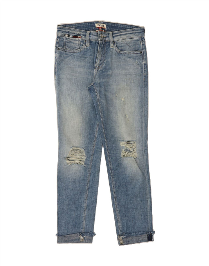 TOMMY HILFIGER Womens Distressed Slim Jeans W26 L25 Blue Vintage Tommy Hilfiger and Second-Hand Tommy Hilfiger from Messina Hembry 