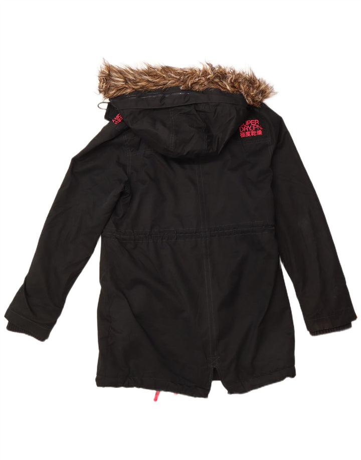 SUPERDRY Windparka Graphic Hooded Parka Jacket pentru femei UK 14 Large Black