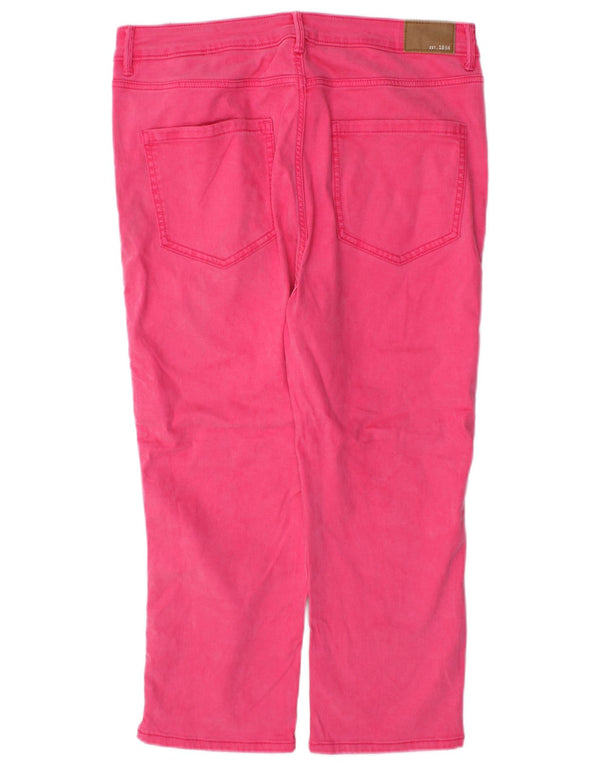 Marks & Spencer Blugi skinny Capri pentru femei UK 16 Large W32 L21 Pink Lyocell