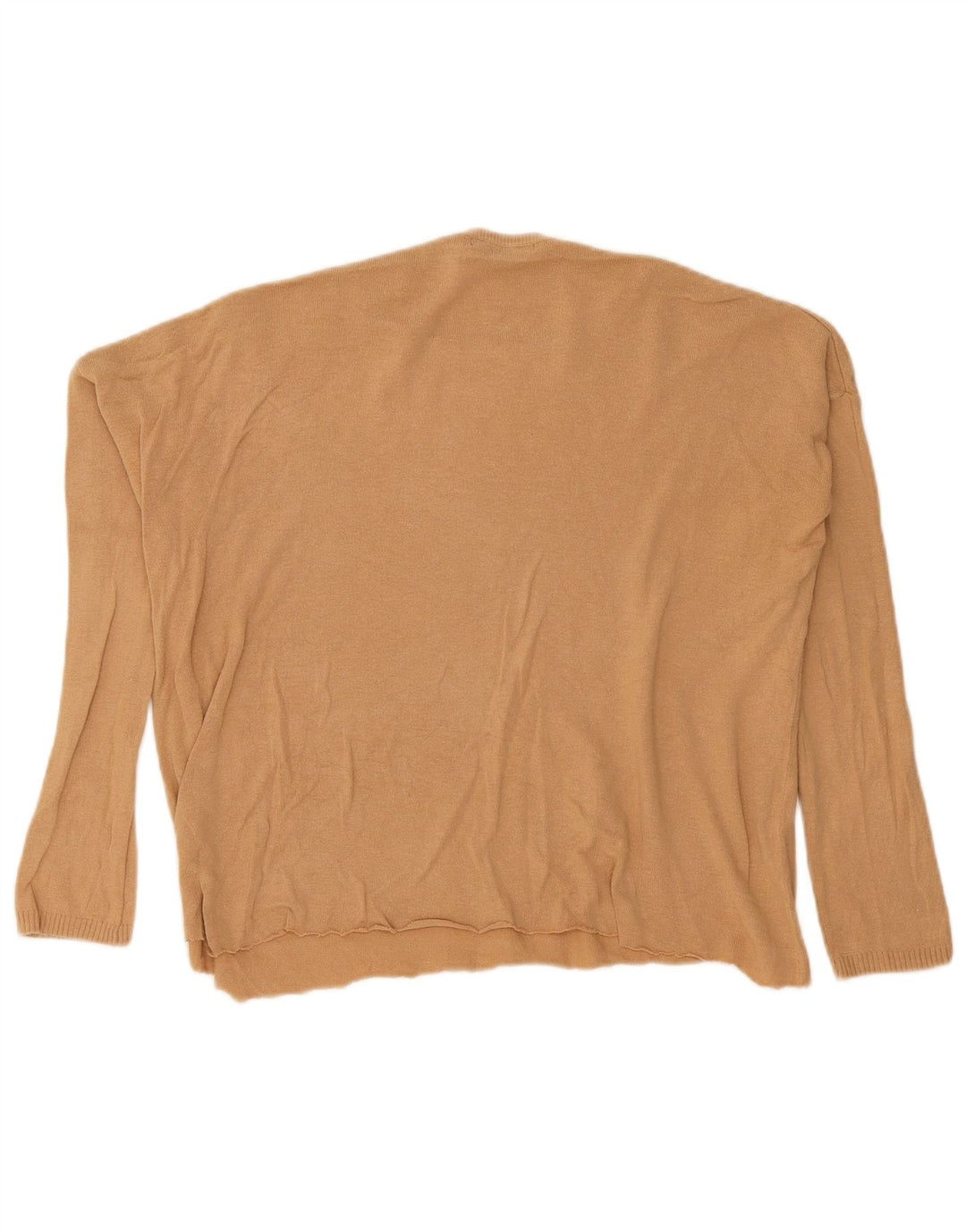 Pulover supradimensionat pentru femei Zara, cu gât crew, UK 14 Bej mediu