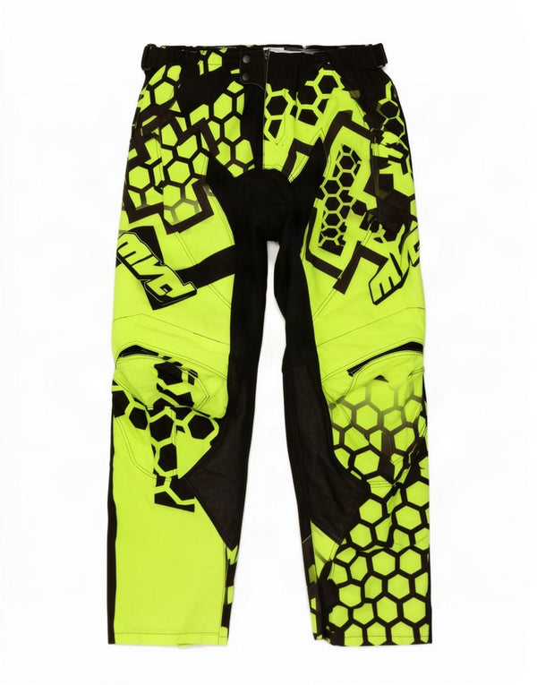 Pantaloni vintage pentru bărbați cu grafică Moto Racer W36 L30, color verde