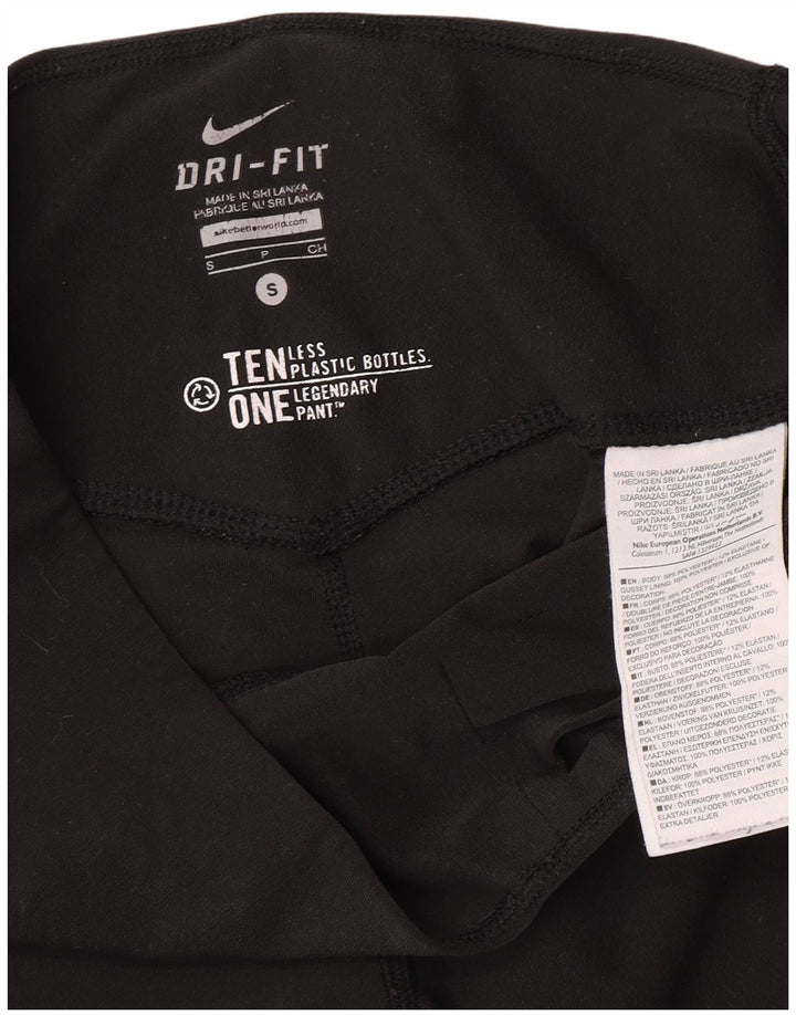 Pantaloni de trening Nike Dri Fit Capri pentru femei UK 8 Poliester negru mic