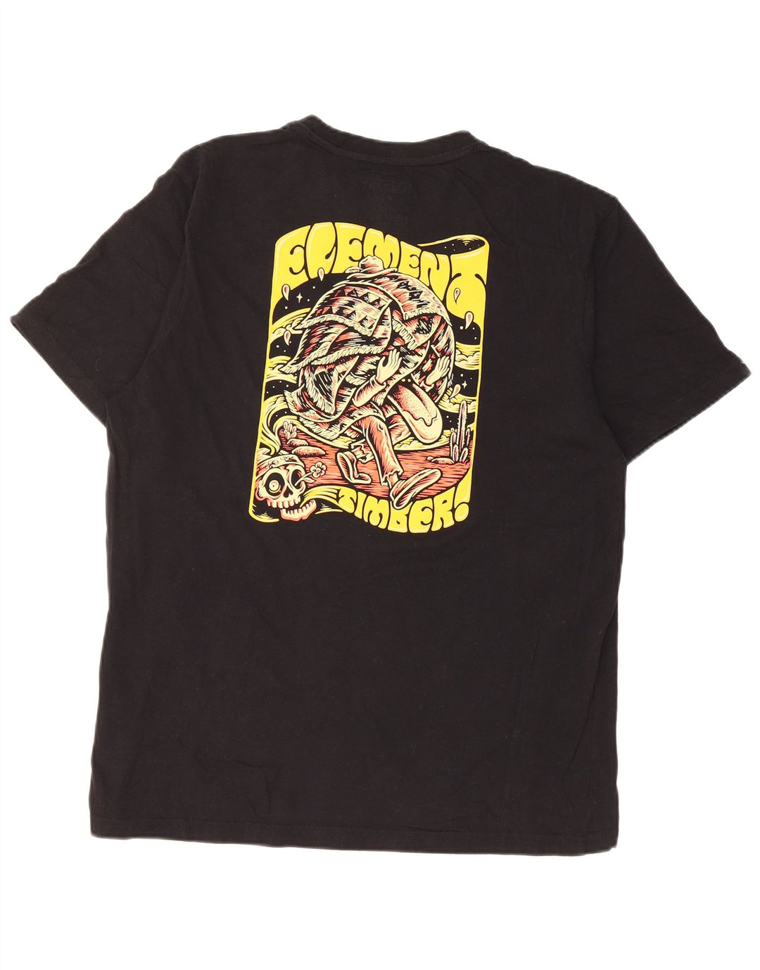 Tricou cu grafic pentru bărbați Element, cu croială obișnuită, din bumbac mediu negru