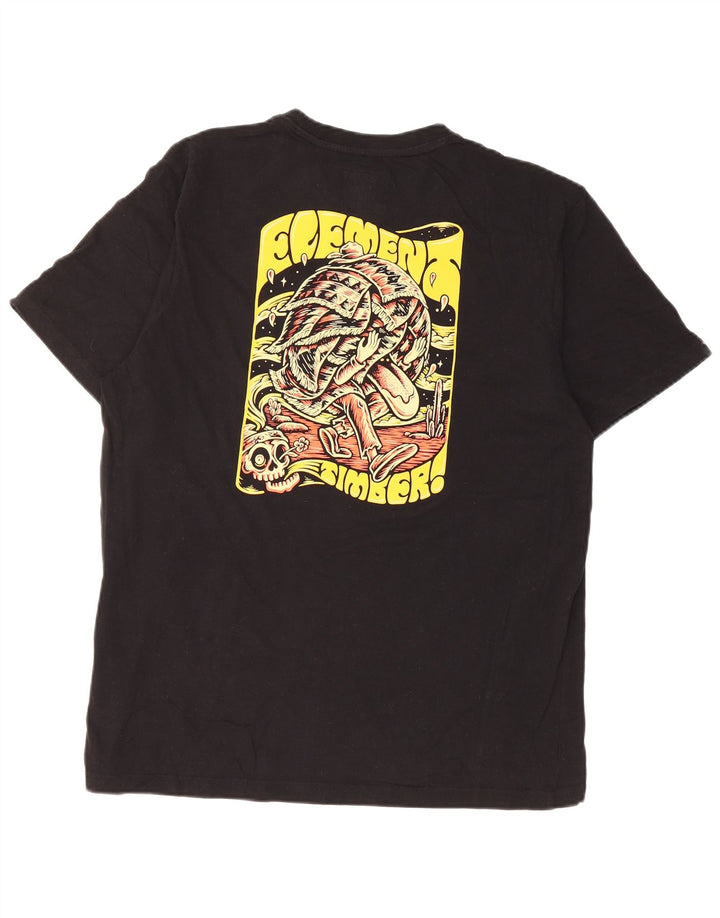 Tricou cu grafic pentru bărbați Element, cu croială obișnuită, din bumbac mediu negru
