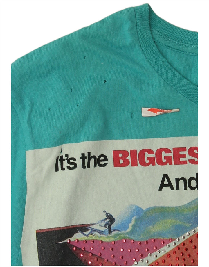 Tricou grafic pentru bărbați Zara Top mic, albastru, bumbac