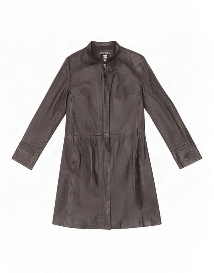 Palton din piele vintage pentru femei IT 44 Medium Black