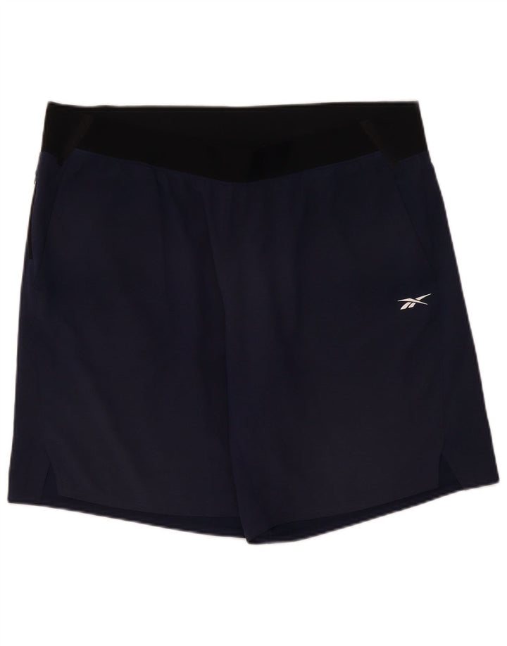 Pantaloni scurți sport pentru bărbați Reebok XL, albastru bleumarin, poliester color bloc