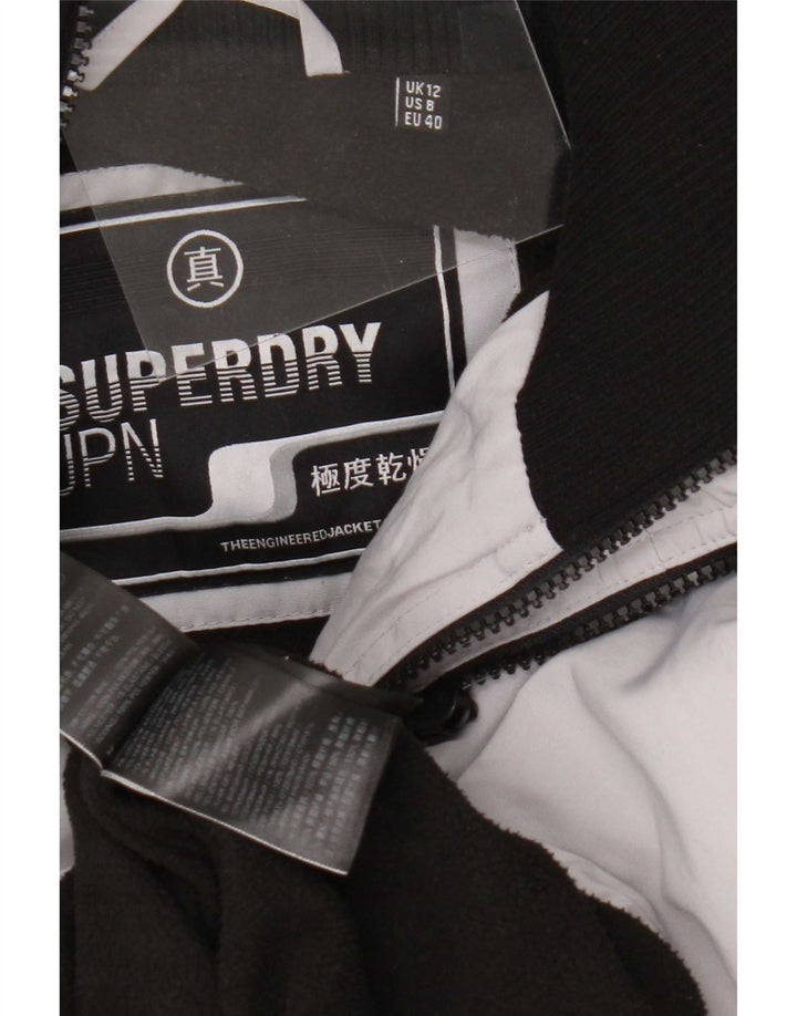 Superdry Jachetă de ploaie cu glugă pentru femei UK 12 Medium Gri Poliester