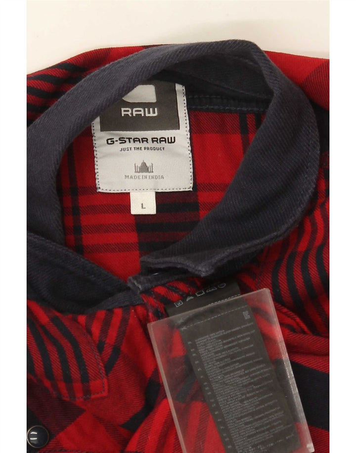 Cămașă de flanel pentru bărbați G-Star, bumbac cu carouri roșii mari