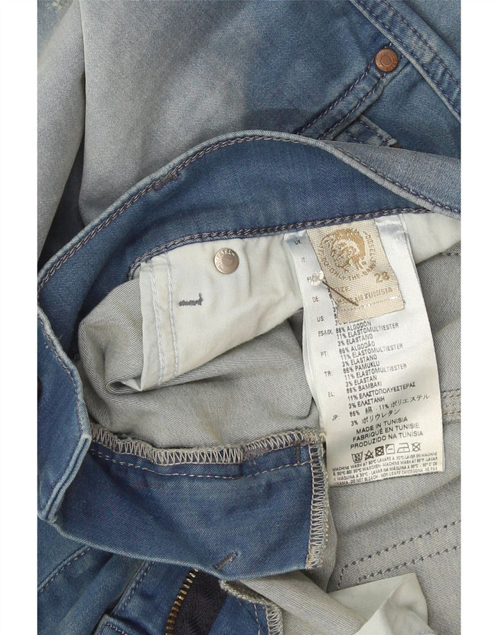 Blugi subțiri distressed grupee pentru femei Diesel W28 L32 bumbac albastru