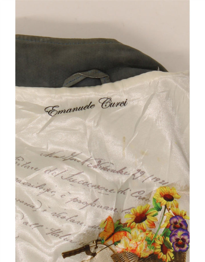 Bomber Emanuele Curci pentru femei de piele intoarsa IT 44 Medium Gri Colorblock