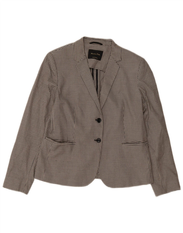 Massimo Dutti Jachetă Blazer pentru Femei cu 2 Nasturi EU 44 XL Negru Houndstooth
