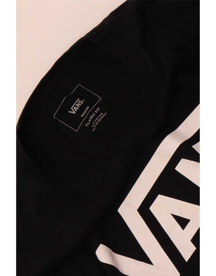 Vans pentru bărbați Classic Fit Graphic Top cu mânecă lungă, bumbac mediu negru
