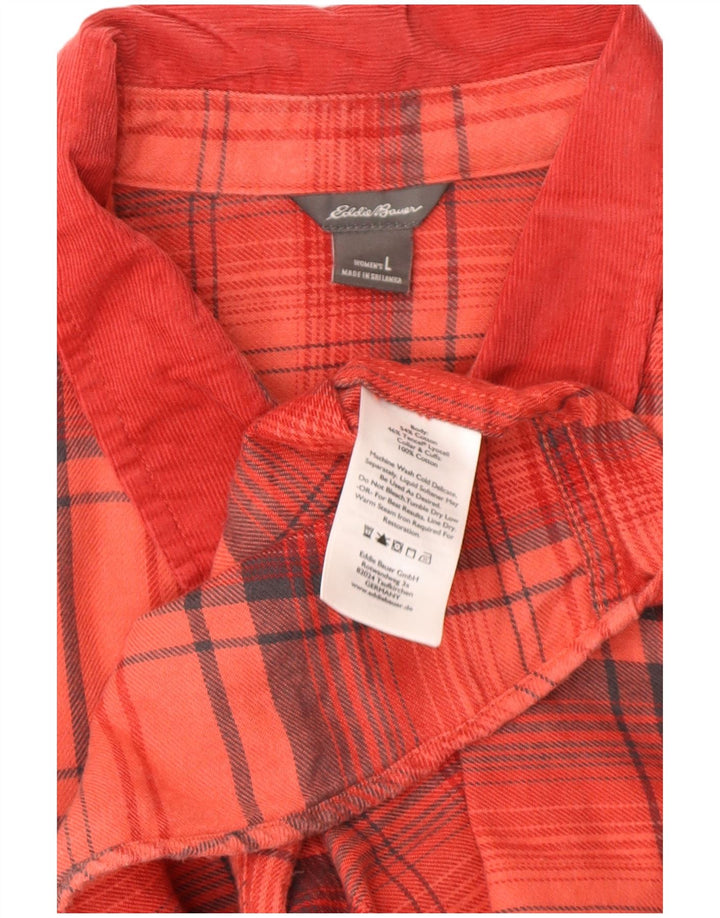 Cămașă de flanel pentru femei EDDIE BAUER UK 16, mare, roșu, din bumbac