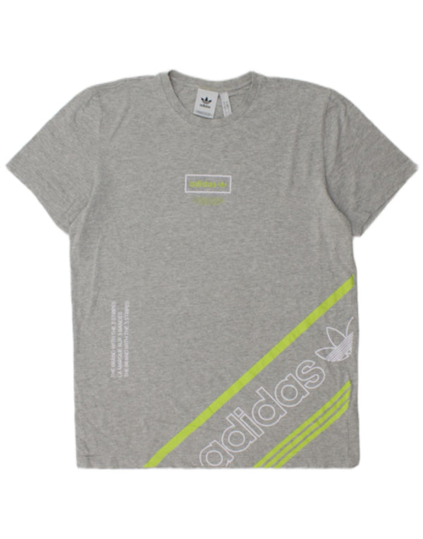 Tricou grafic Adidas pentru bărbați Top mare, gri, bumbac cu pete
