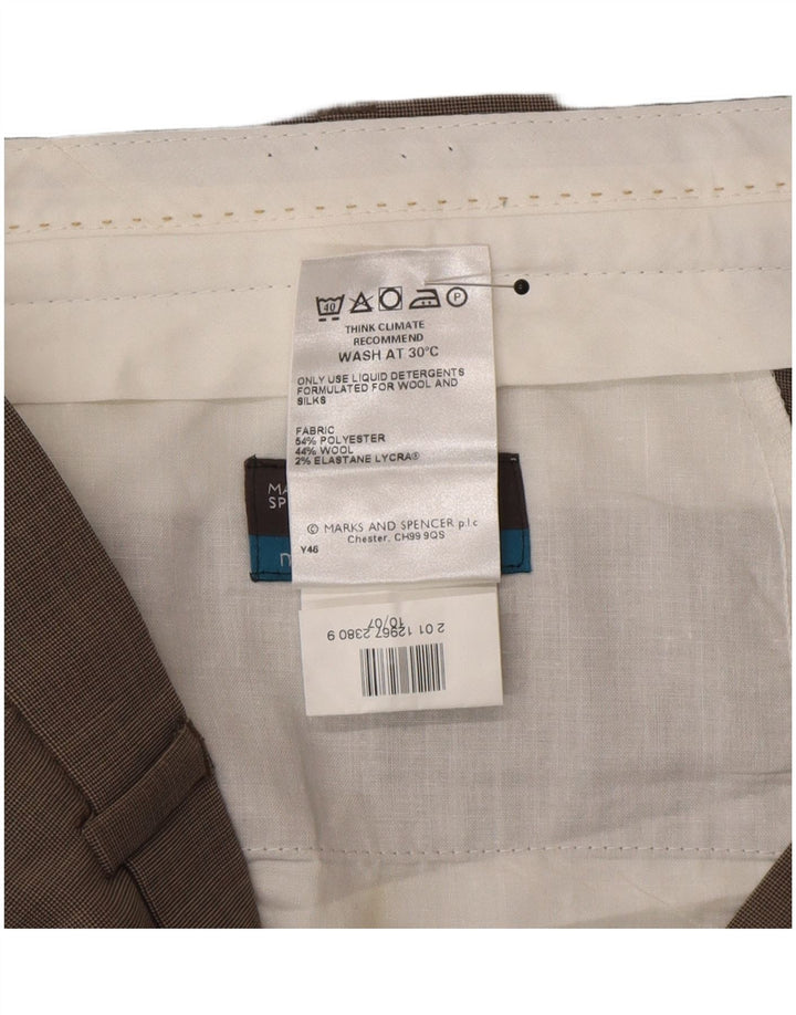 Marks & Spencer Pantaloni de costum croiți pentru bărbați L38 L29 Gri Poliacrilic