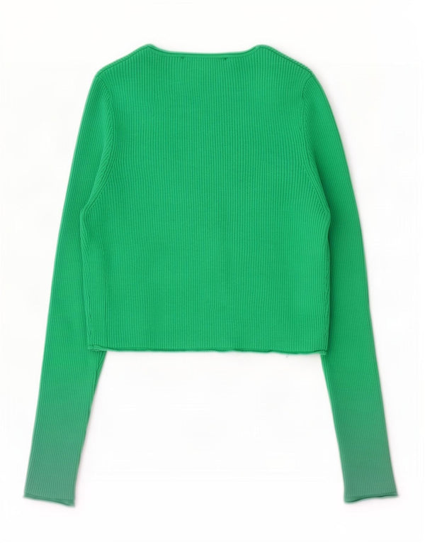 Pulover cardigan pentru femei Zara UK 10, nailon verde mic