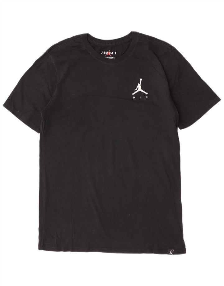 Tricou Jordan pentru bărbați, cu ajustare standard, top mediu din bumbac negru