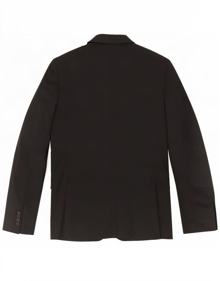 Massimo Dutti Jachetă pentru bărbați cu 2 nasturi EU 48 Lână neagră medie