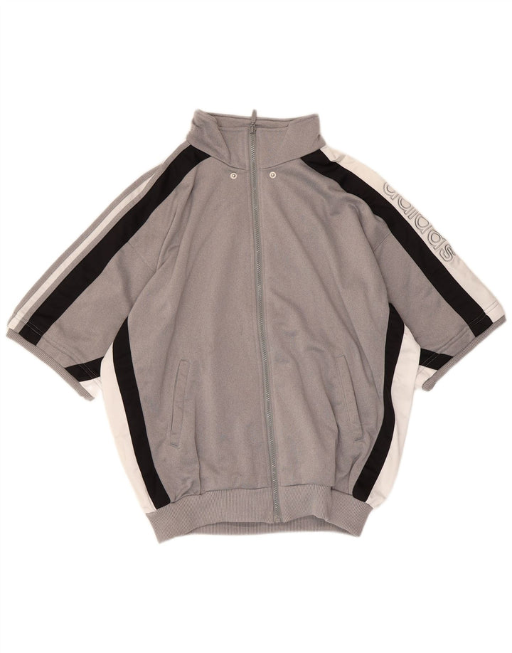 Jachetă de top pentru trening grafic Adidas pentru bărbați UK 38/40 Medium Gri Colorblock