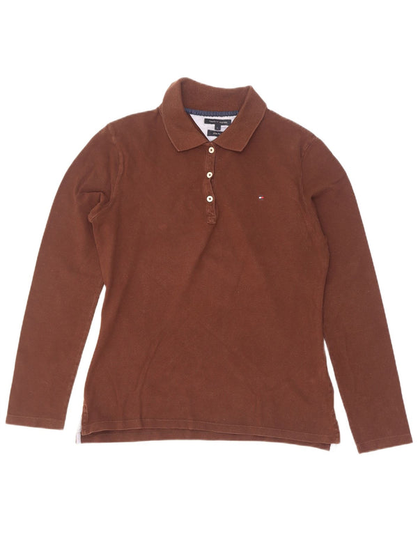 Tricou polo slim cu mânecă lungă pentru femei Tommy Hilfiger UK 14 mare maro