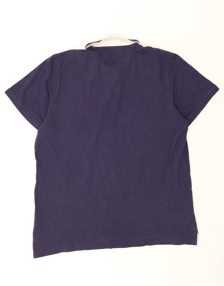 Tricou polo pentru bărbați Puma 2XL bleumarin cu dungi