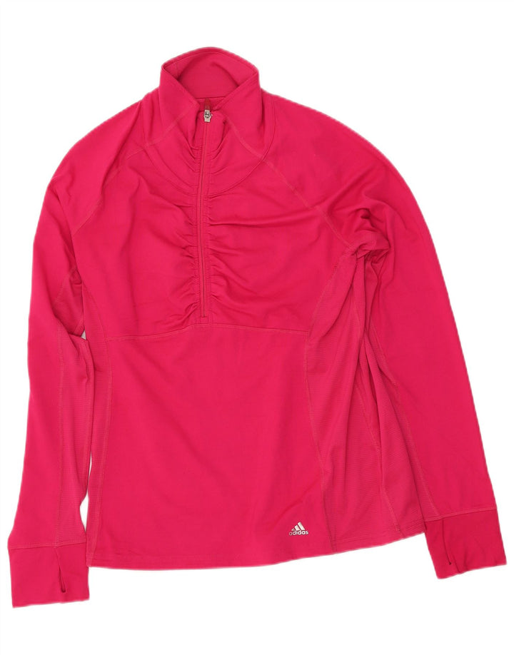 Top de trening ADIDAS Climalite Pullover pentru femei UK 16/18 Roz mare