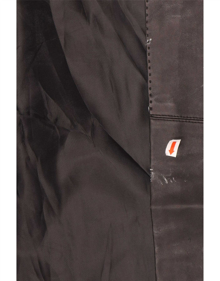 Jachetă Blazer din piele cu 4 nasturi pentru bărbați Hugo Boss UK 44 2XL Negru