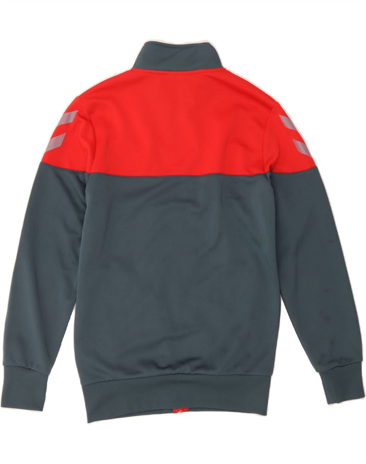 HUMMEL Boys Graphic Tracksuit Top Jacket 15-16 Years Grey Colourblock Vintage Hummel and Second-Hand Hummel from Messina Hembry 