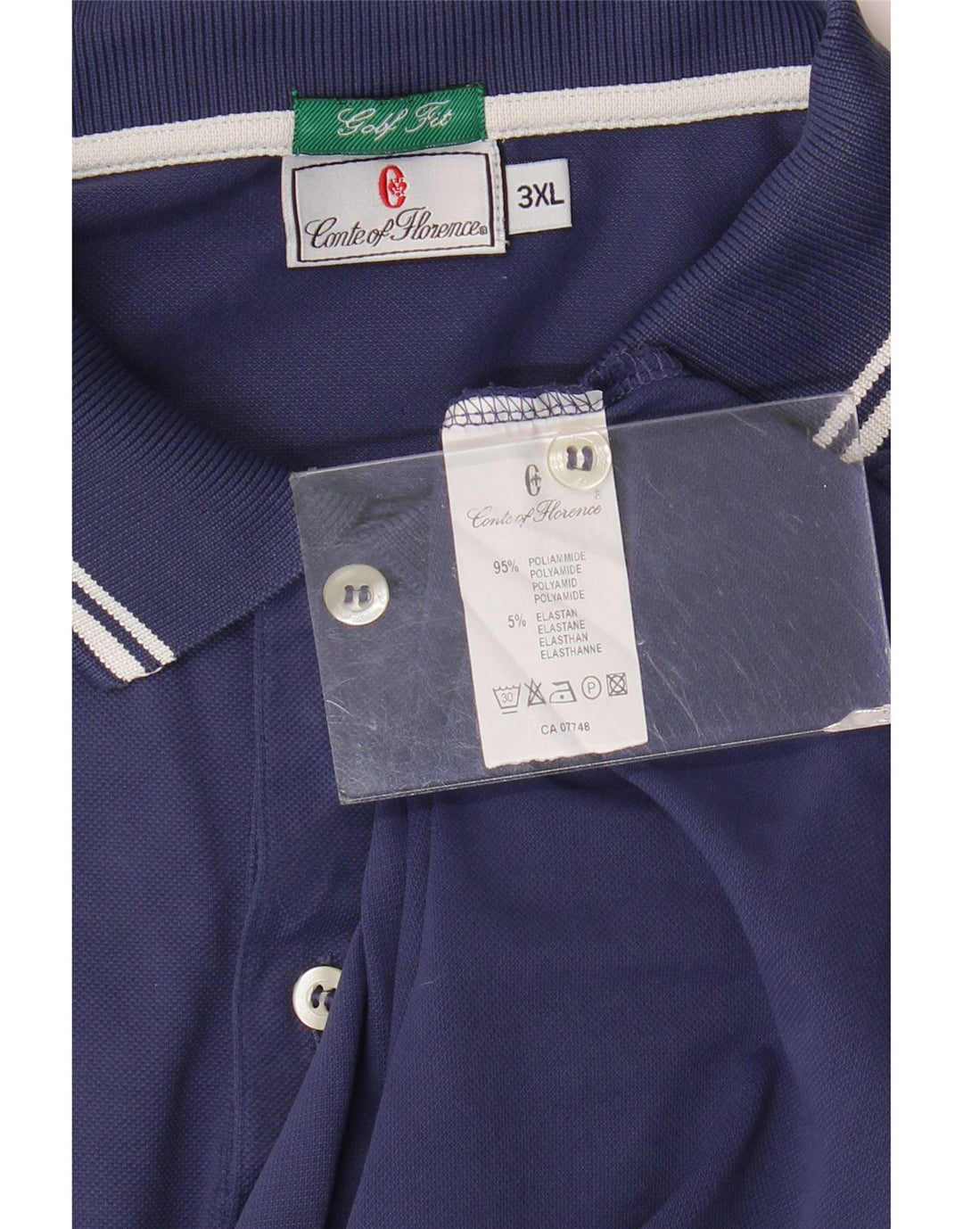 Tricou polo bărbătesc CONTE OF FLORENCE 3XL poliamidă bleumarin