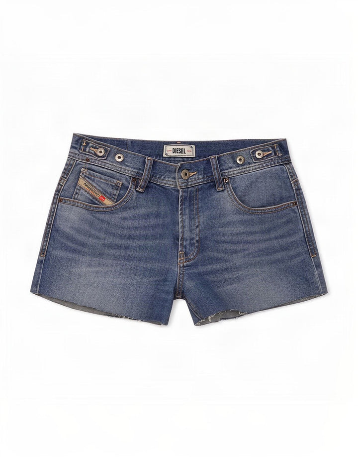 Pantaloni scurți din denim pentru femei Diesel Small W26 Blue Bumbac
