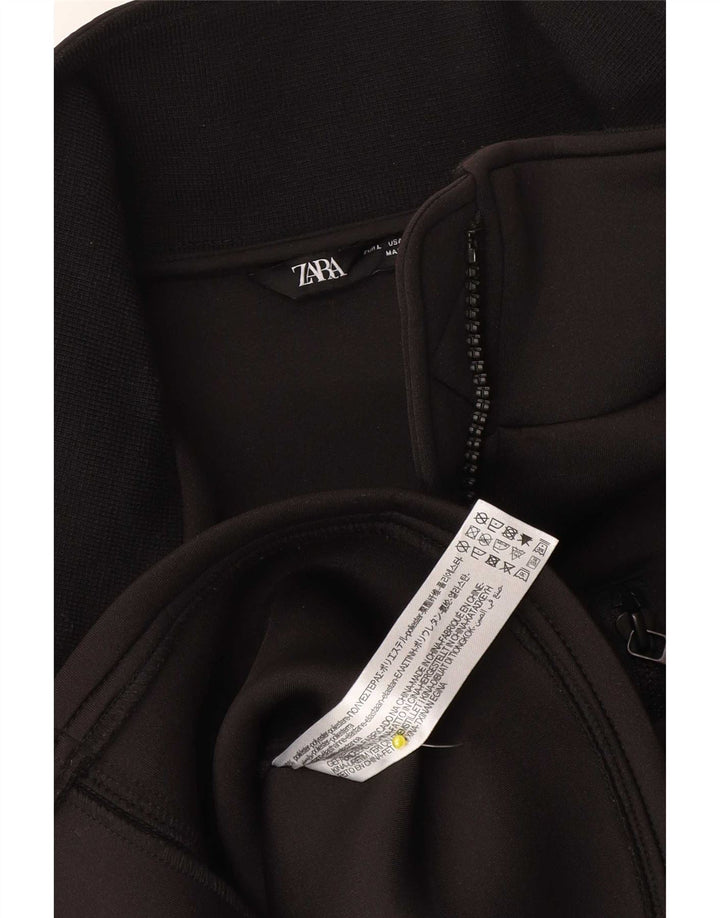 Bomber pentru femei Zara UK 14, mare, negru, poliester