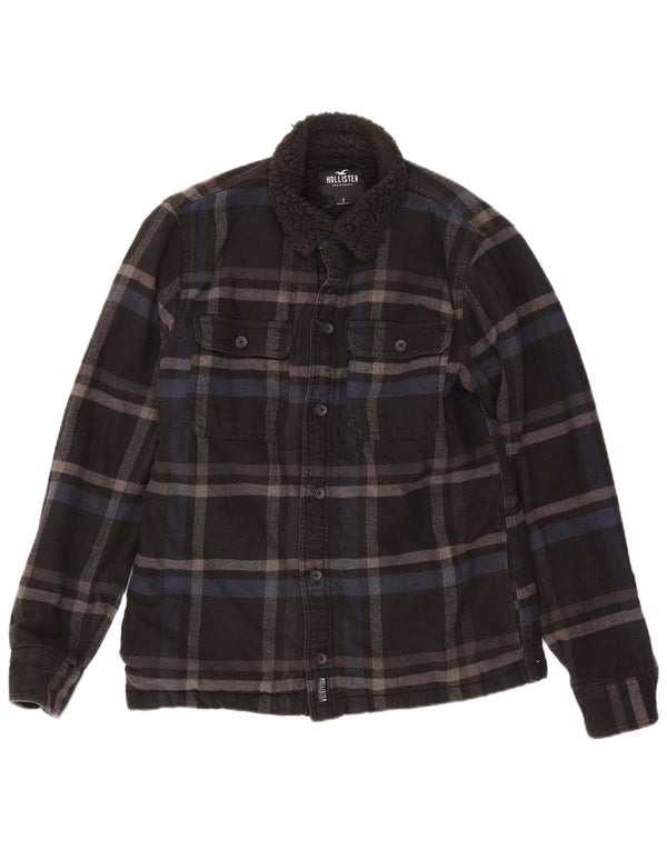 Hollister Mens Sherpa Jacket UK 36 Small Black Check Bumbac