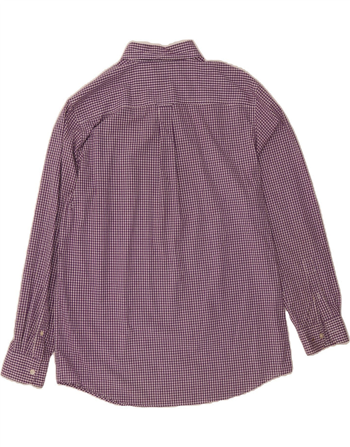 CHAPS Mens Shirt Large Purple Gingham Cotton Vintage Chaps and Second-Hand Chaps from Messina Hembry 