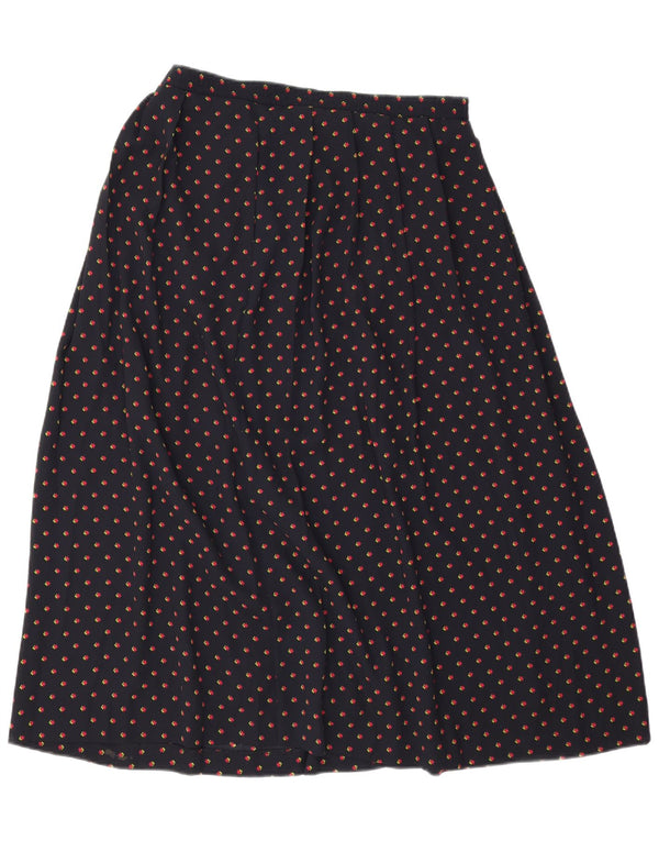 Fustă vintage pentru femei cu talie înaltă A-Line US 6 Medium W32 Bleumarin Floral