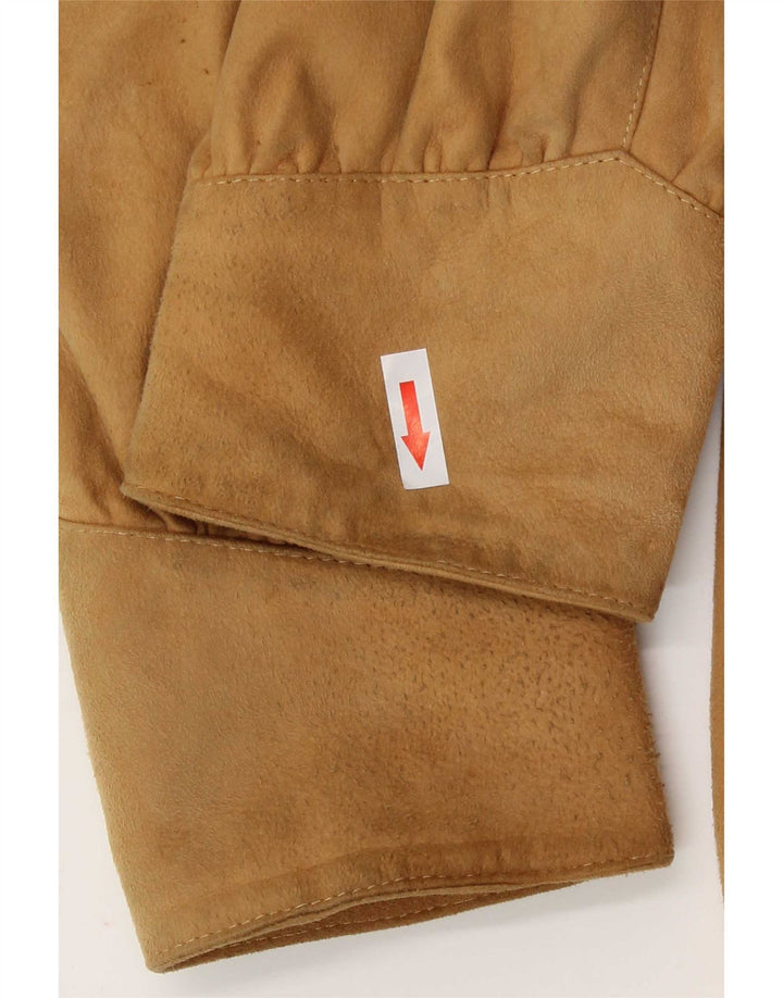 Jachetă vintage de piele intoarsa pentru femei IT 44 Bej mediu