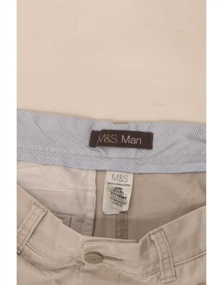 Marks & Spencer Mens Chino Shorts Medium W32 Beige Bumbac
