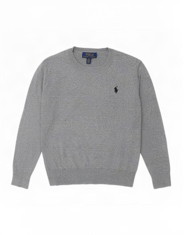 Pulover Polo Ralph Lauren pentru băieți, cu gât de barcă, 10-11 ani, gri mediu